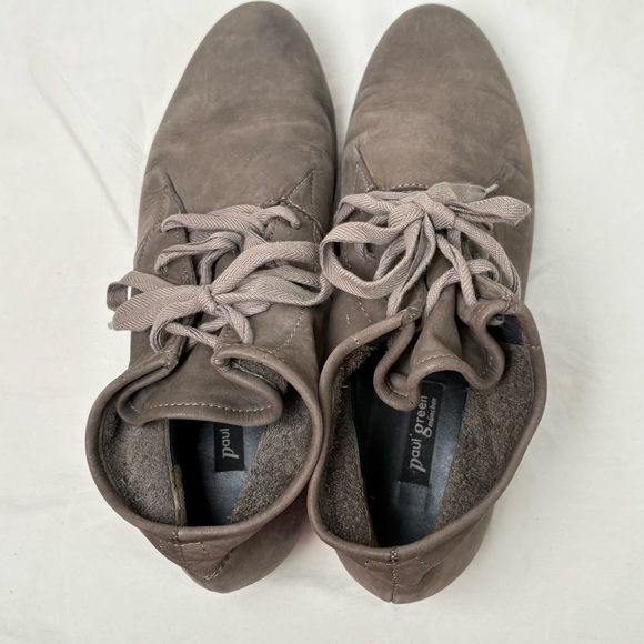 PAUL GREEN Soft Leather Taupe Lace Up Comfy Ankle Bootie Sneaker Shoe 4.5 (US 7) - Picture 8 of 11